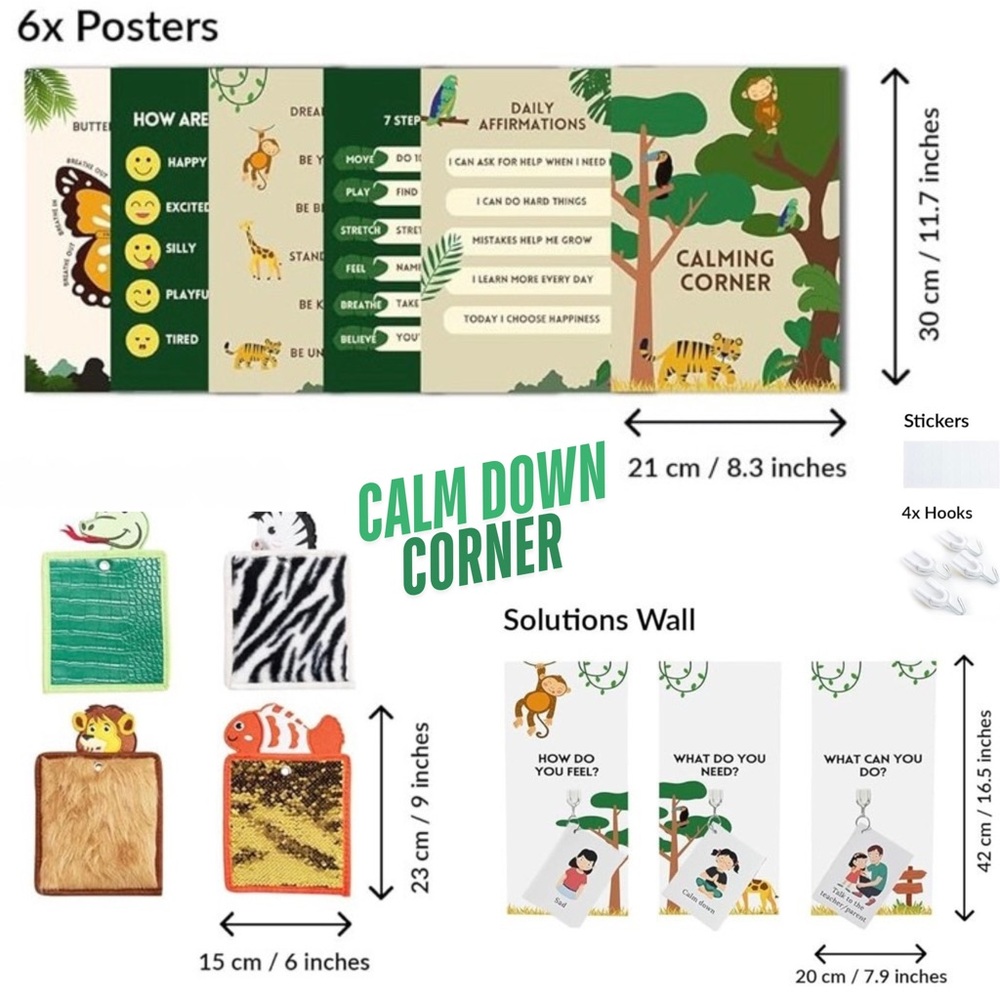 Calm Down Corner Posters and Solutions Wall Set